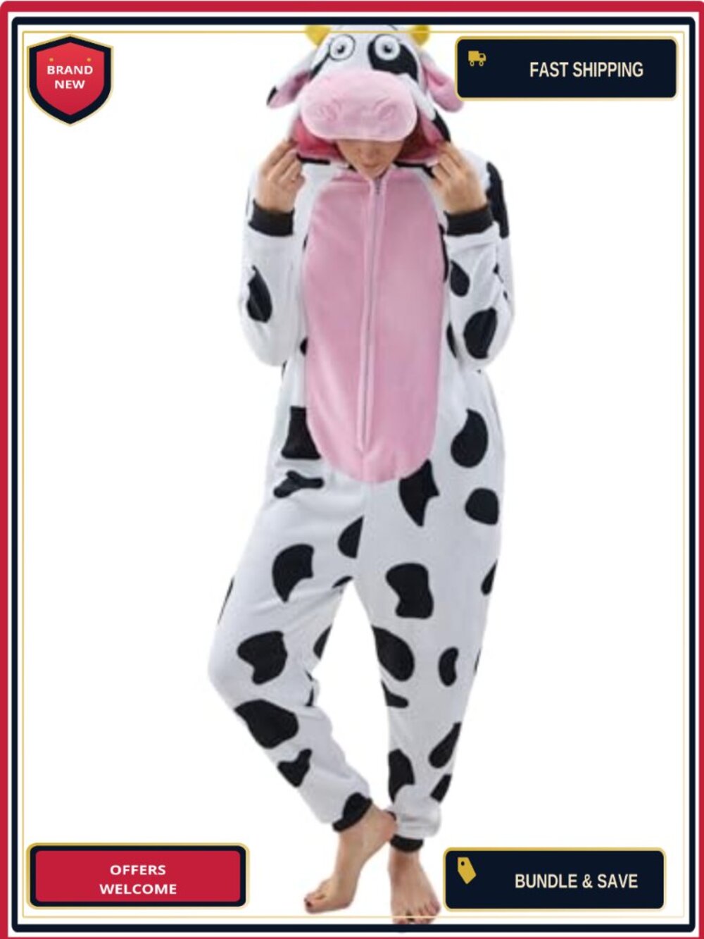 Unisex Adult Onesie Pajama Flannel Fleece Animal Halloween Costume